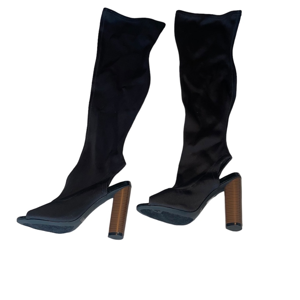 Cape Robbin Connie-1 Womens Lycra Over The Knee Thigh High Peep Toe Boots
